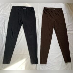 Simply Vera Wang Leggings Black and Brown Set of Two